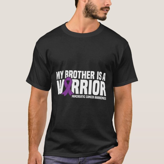 My Brother is a Warrior Pancreatic Cancer Awarenes T-Shirt (Front)