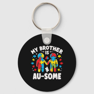 My Brother Is Awesome Autism Awareness Colourful  Key Ring