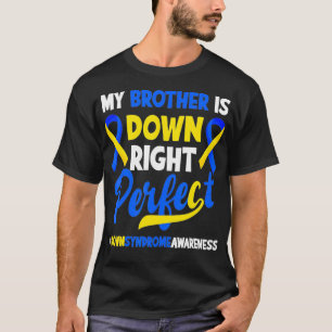 My Brother Is Down Right Perfect Down Syndrome Awa T-Shirt