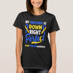 My Brother Is Down Right Perfect Down Syndrome Awa T-Shirt