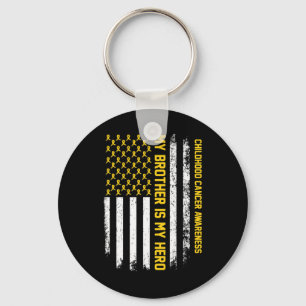 My Brother Is My Hero Childhood Cancer Awareness R Key Ring