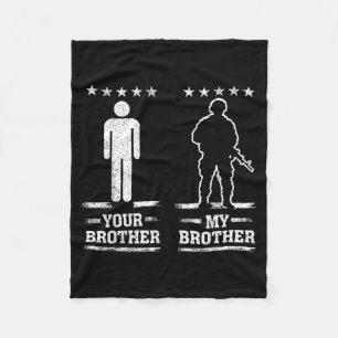 My Brother Military Pride USA Patriotic Fleece Blanket