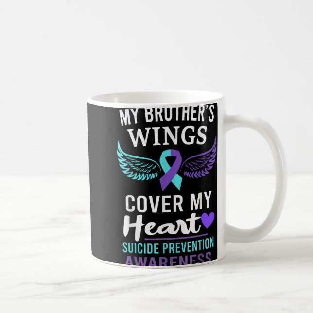 My Brothers Wings Cover Heart Suicide Awareness R  Coffee Mug (Right)