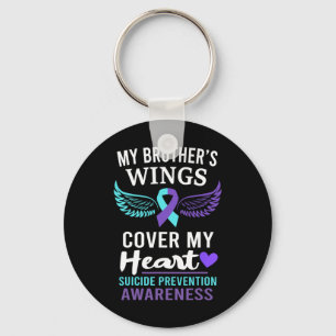 My Brother's Wings Cover Heart Suicide Awareness R Key Ring