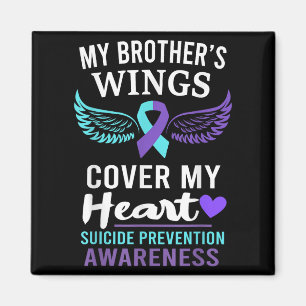 My Brother's Wings Cover Heart Suicide Awareness R Magnet