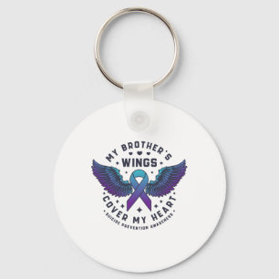 My Brother's Wings Cover My Heart Suicide Preventi Key Ring