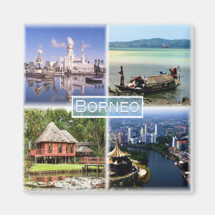 MY Brunei - Indonesia - Borneo - Mosque Omar Ali - Magnet