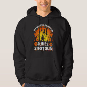 My Brussels Griffon Dog Ride Witch Shotgun Hallowe Hoodie