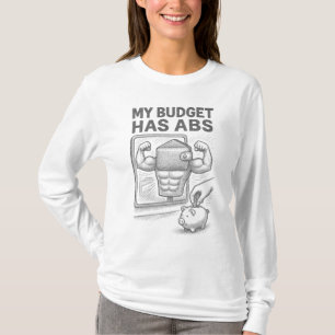 My Budget Has Abs Funny Financial Literacy Sketch T-Shirt