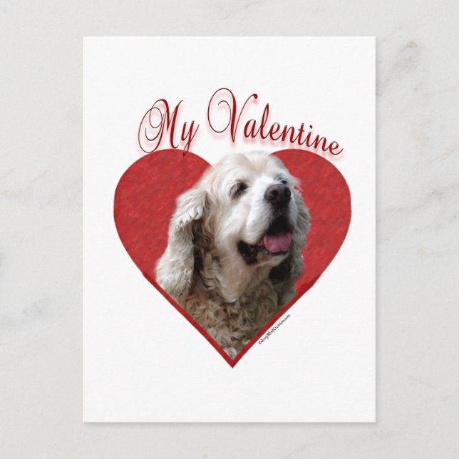My Buff Cocker Spaniel Valentine Holiday Postcard (Front)