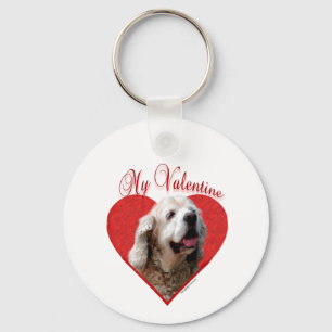My Buff Cocker Spaniel Valentine Key Ring