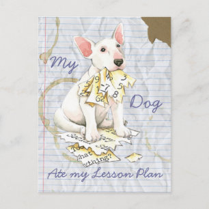 My Bull Terrier Ate My Lesson Plan Postcard
