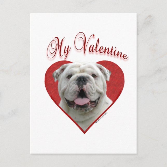 My Bulldog Valentine Holiday Postcard (Front)
