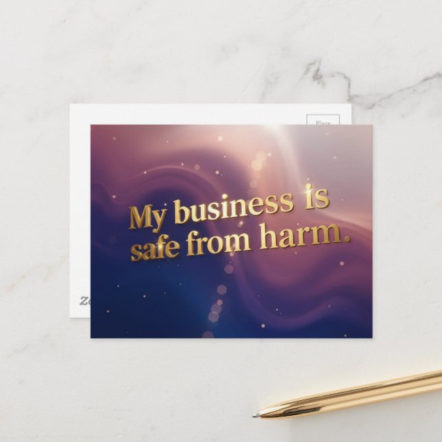 My business is safe from harmpositive affirmation  postcard (Front/Back In Situ)