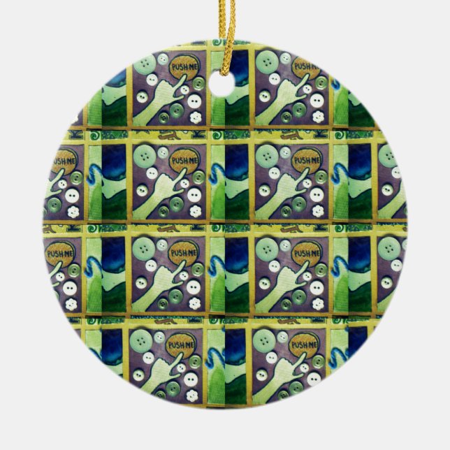 My Button.png Ceramic Tree Decoration (Front)