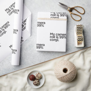 'My Camera Roll Is 99% Corgi.' Funny Corgi Parent Wrapping Paper