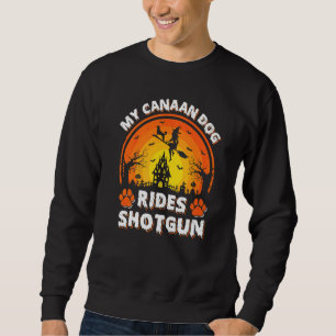 My Canaan Dog Ride Witch Shotgun Halloween Sweatshirt