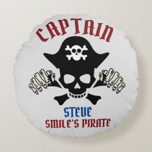 My Captain International Talk Like a Pirate day Round Cushion