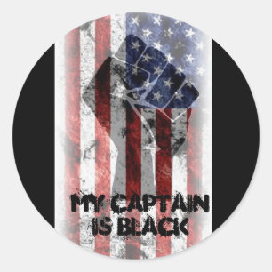 My Captain is Black Classic Round Sticker