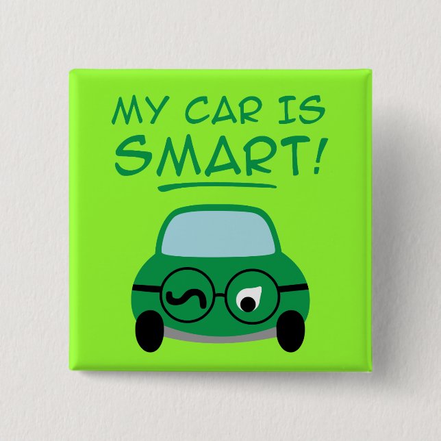 My Car Is Smart 15 Cm Square Badge (Front)