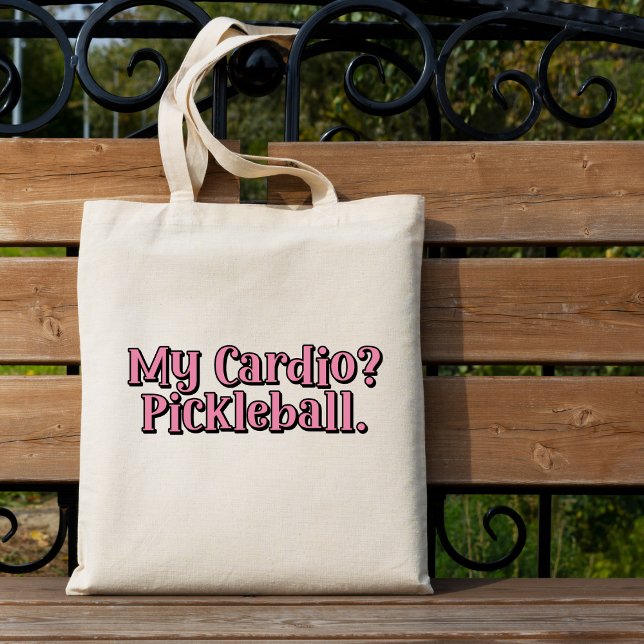 My Cardio? Pickleball. Funny Typography Tote Bag (Creator Uploaded)