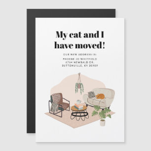 My Cat and I Moved Change of Address Moving Magnetic Invitation