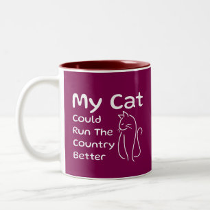 My Cat Could Run The Country Better Two-Tone Coffee Mug