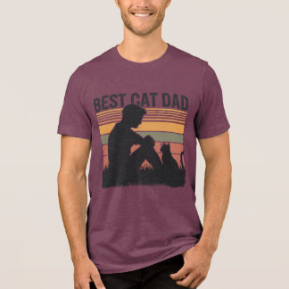 My Cat Dad Hero Best Cat Dad Hoodie Tri-Blend Shirt