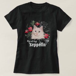 My cat digs Zeppelin t-shirt black white