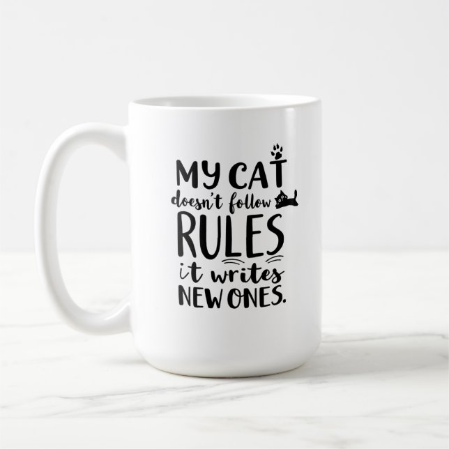 My Cat Doesn't Follow Rules Coffee Mug (Left)