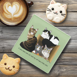 My Cat has Cats Glass Coaster