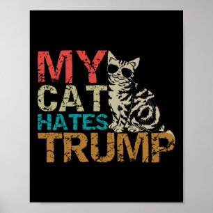 My Cat Hates Trump Cats Against Trump Retro Style Poster