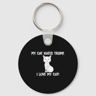 My Cat Hates Trump Funny Anti-trump Key Ring