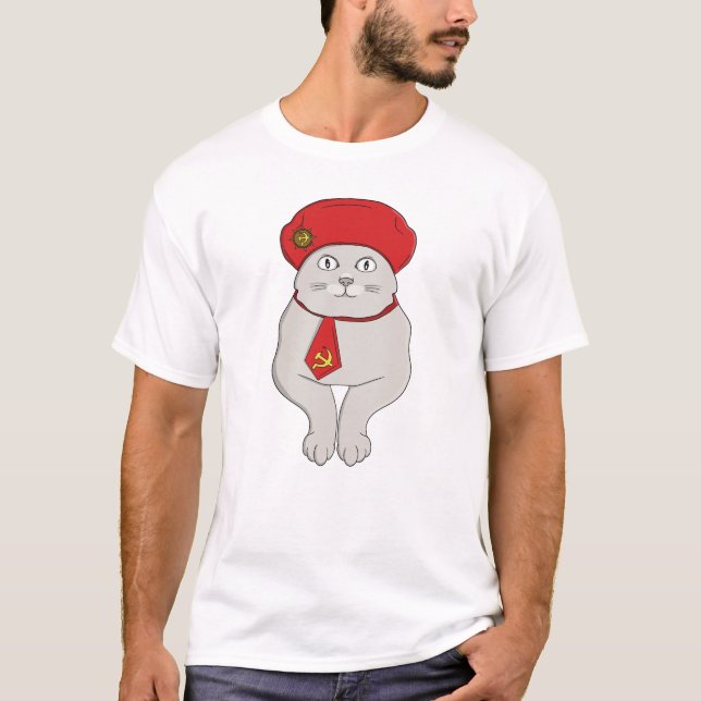 My Cat is a Communist Funny Soviet Meme Cat  T-Shirt (Front)