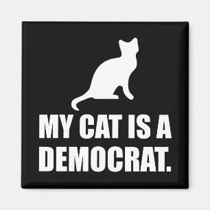 My Cat Is A Democrat Funny Political Magnet