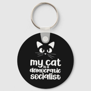 My Cat Is A Democratic Socialist Cat Lover _1 Key Ring