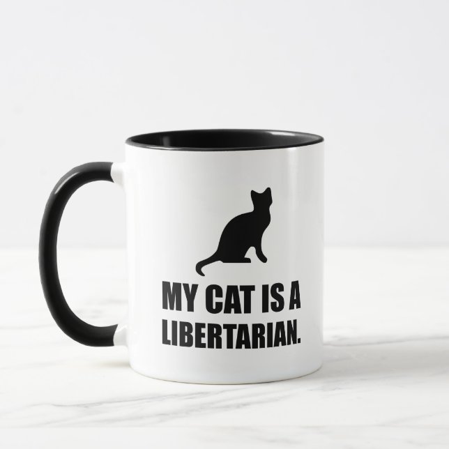 My Cat Is A Libertarian Funny Political Mug (Left)