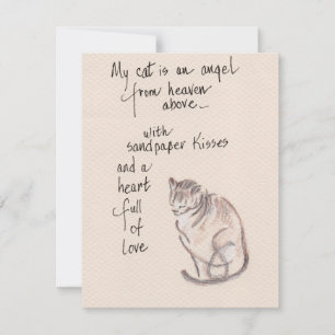My cat is an angel from heaven card