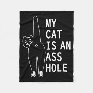My Cat Is An Funny Feline Pet Halloween Vintage Fleece Blanket