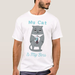 My Cat Is My Boss T-Shirt – Funny Cat Lover Gift