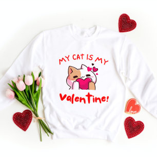My Cat is My Valentine Cat Lover Valentine's Day T-Shirt