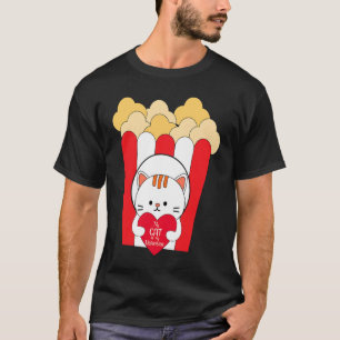My Cat is My Valentine Cool Popcorn Valentines Day T-Shirt