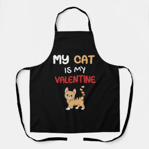 My Cat is my Valentine - Cute kitten design Apron