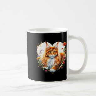 My Cat Is My Valentine Cute Orange Maine Coon Cat Coffee Mug