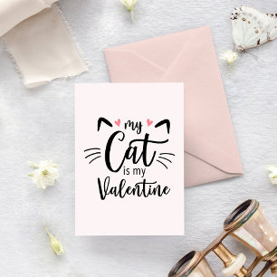 My Cat is My Valentine Holiday Card