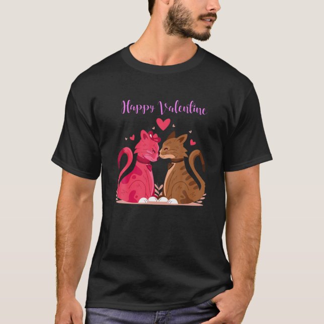 My Cat Is My Valentine Kitten Cupid Valentines Day T-Shirt (Front)