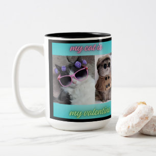 my cat is my valentine Two-Tone coffee mug
