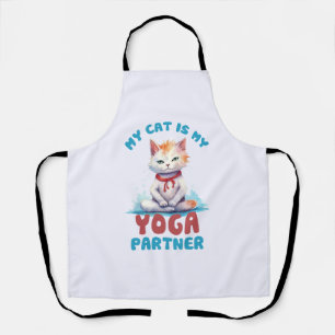 My Cat Is My Yoga Partner (2) Apron