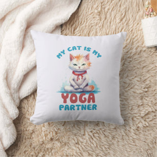 My Cat Is My Yoga Partner -Adorable Meditating Cat Cushion