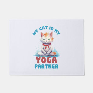 My Cat Is My Yoga Partner -Adorable Meditating Cat Doormat
